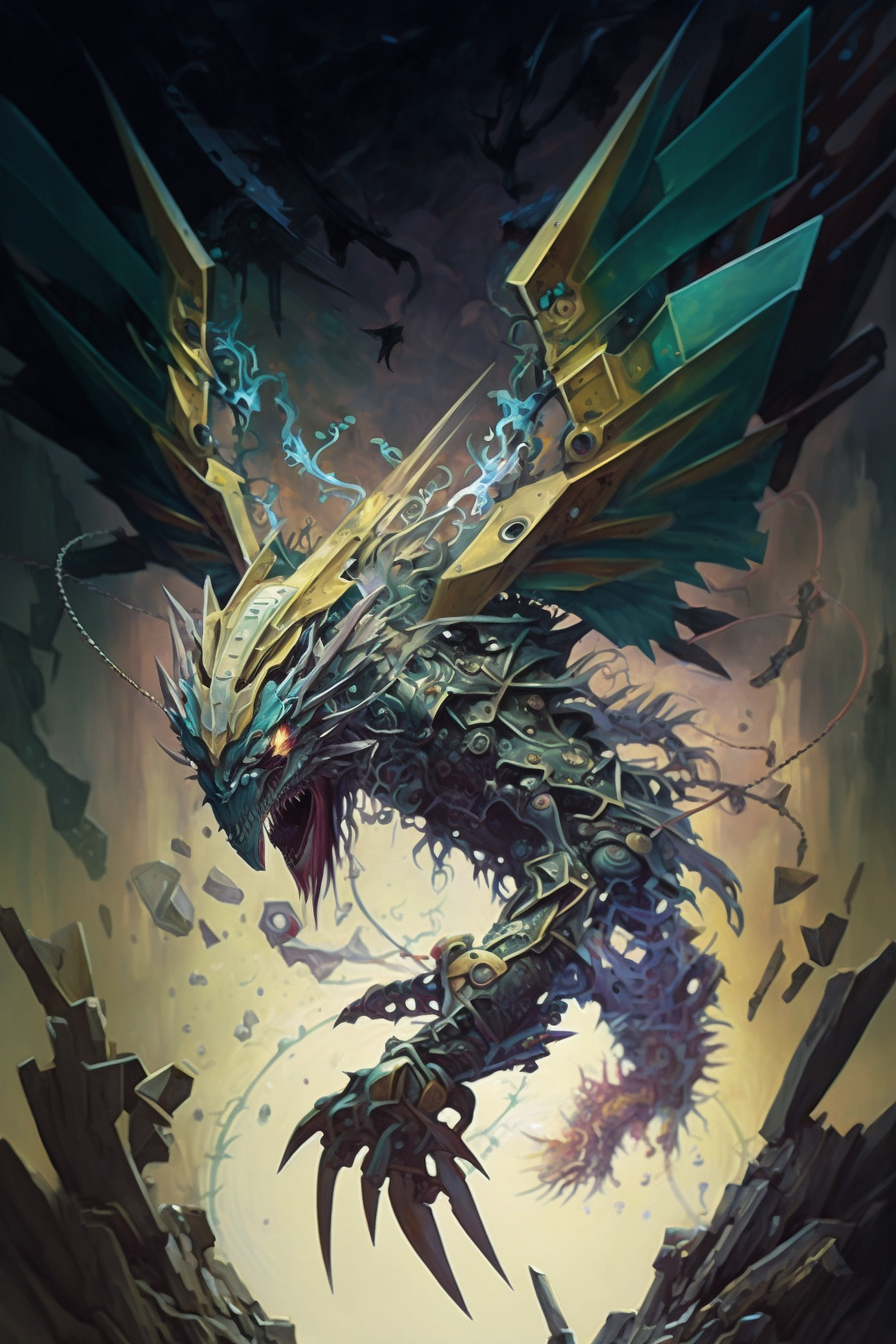 a digital art of a dragon