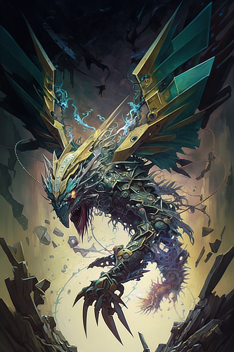 a digital art of a dragon