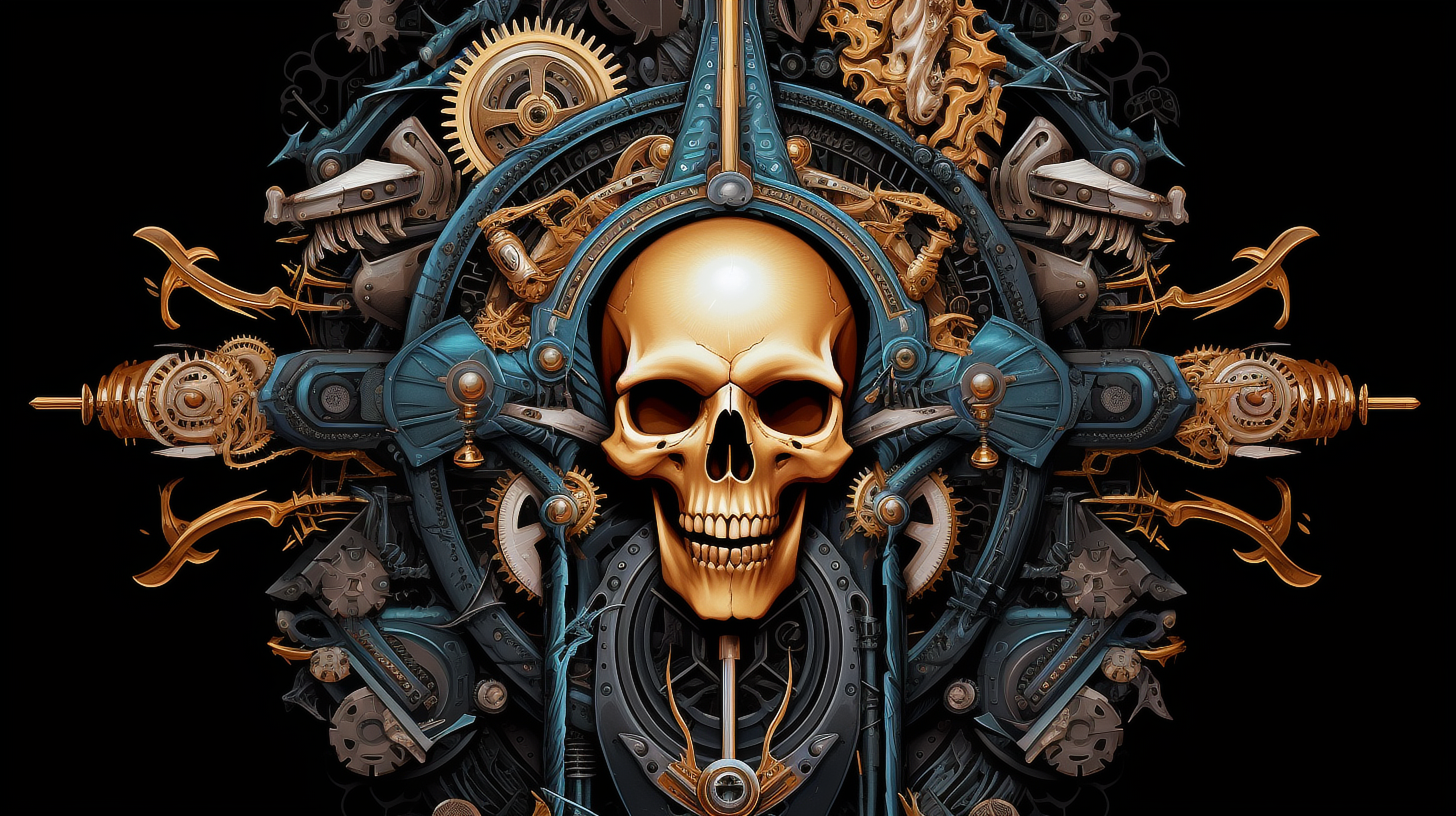 a skull in a circular metal frame