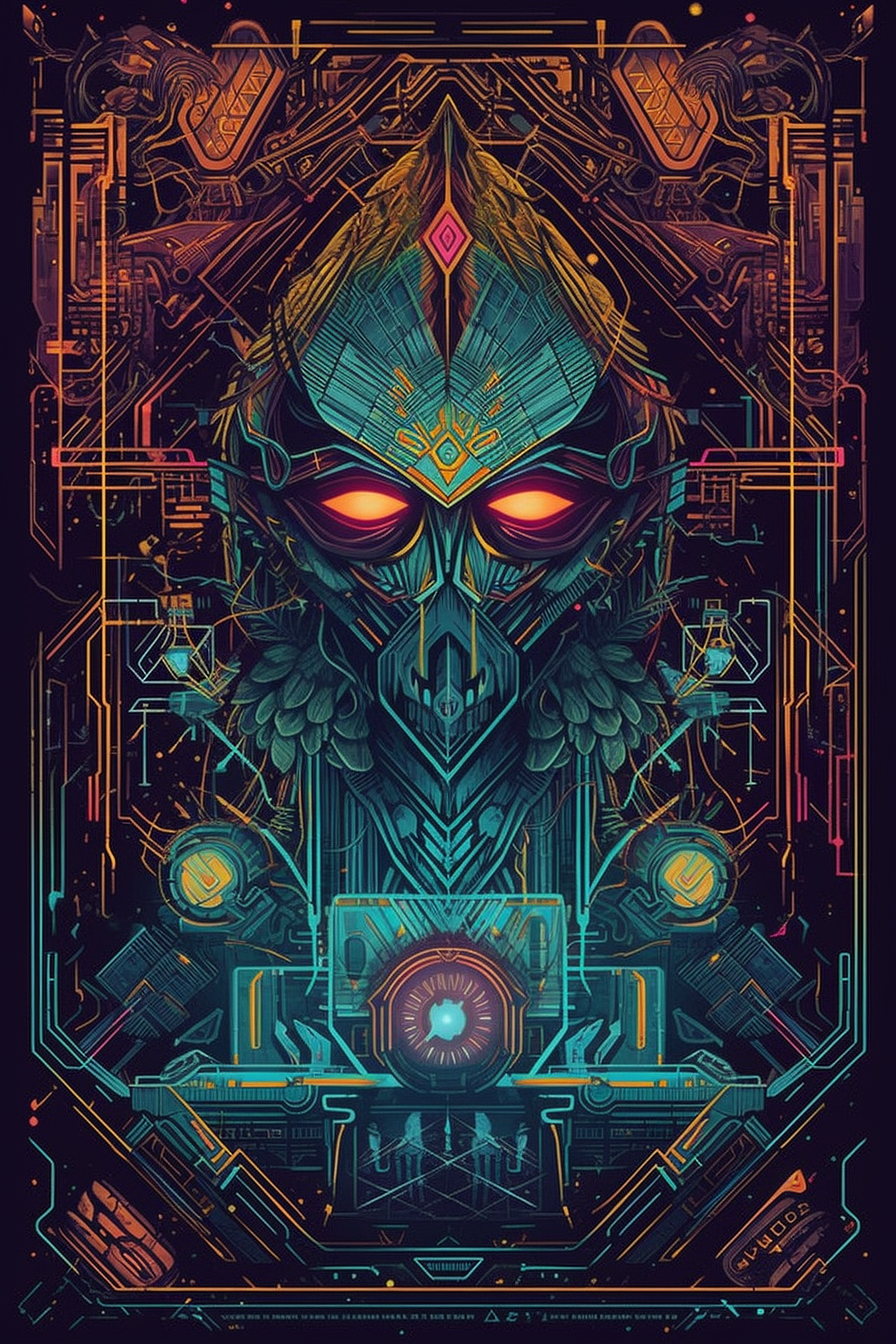 a colorful artwork of a robot