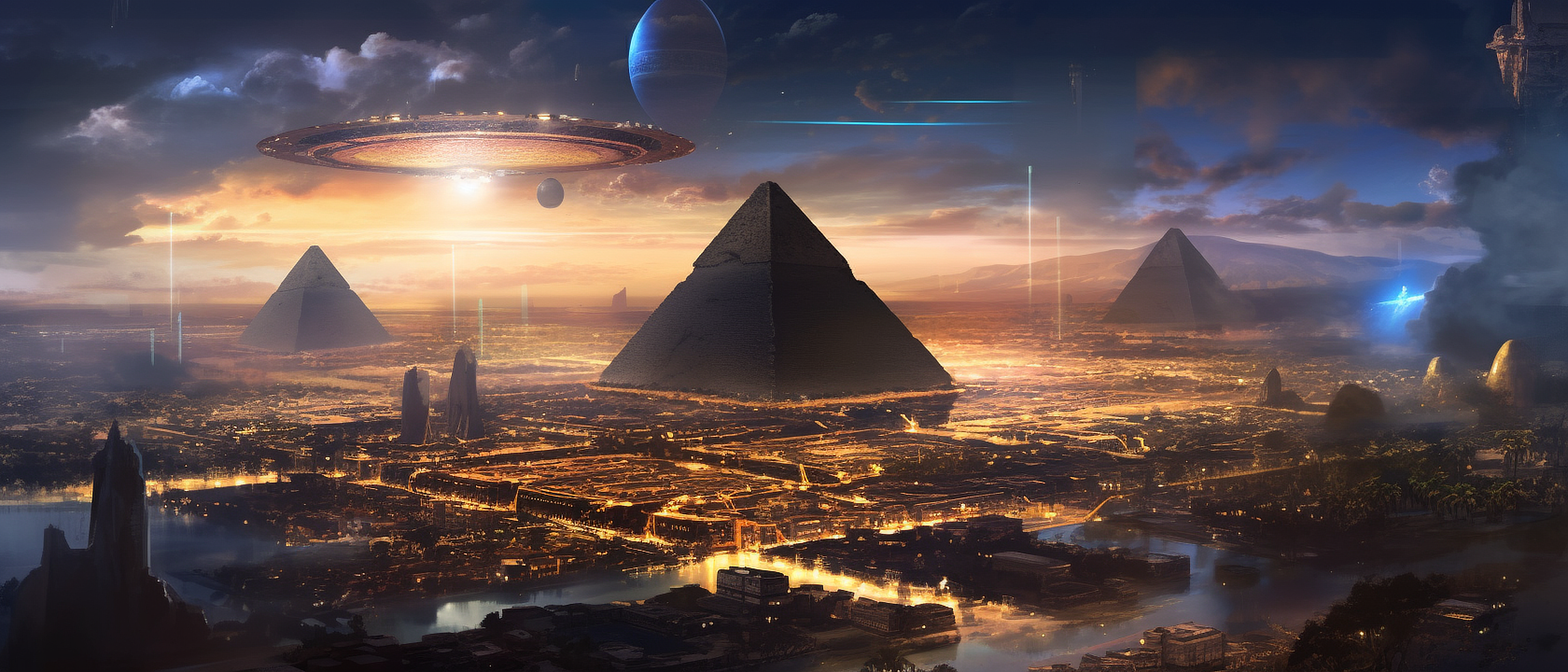 a pyramids in a city