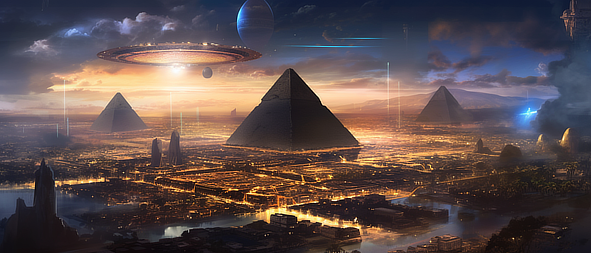 a pyramids in a city