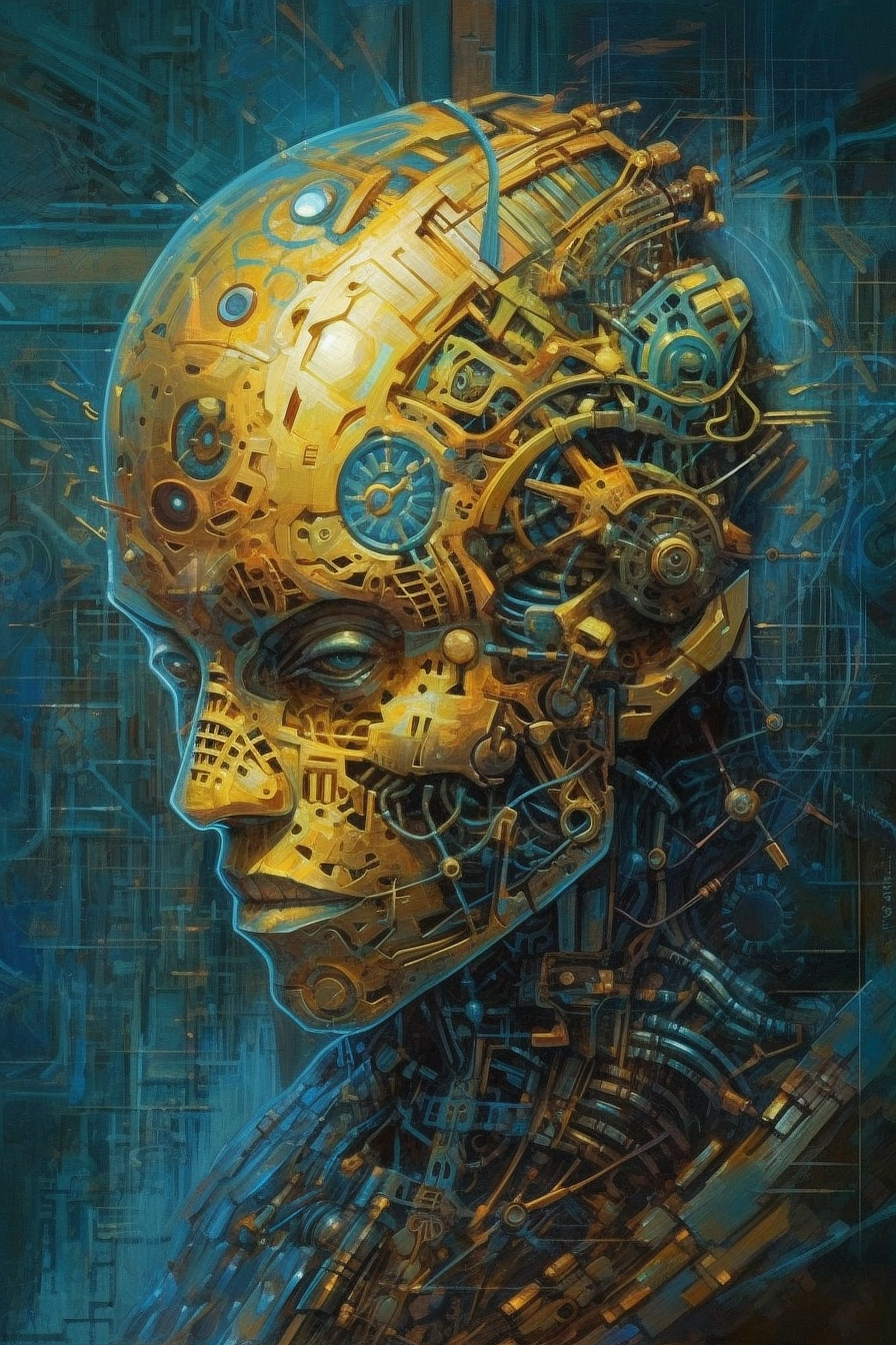 a close up of a robot