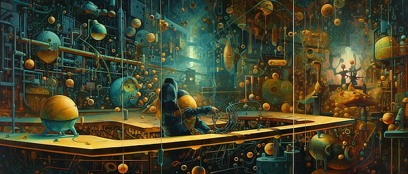 a person sitting on a table with wires