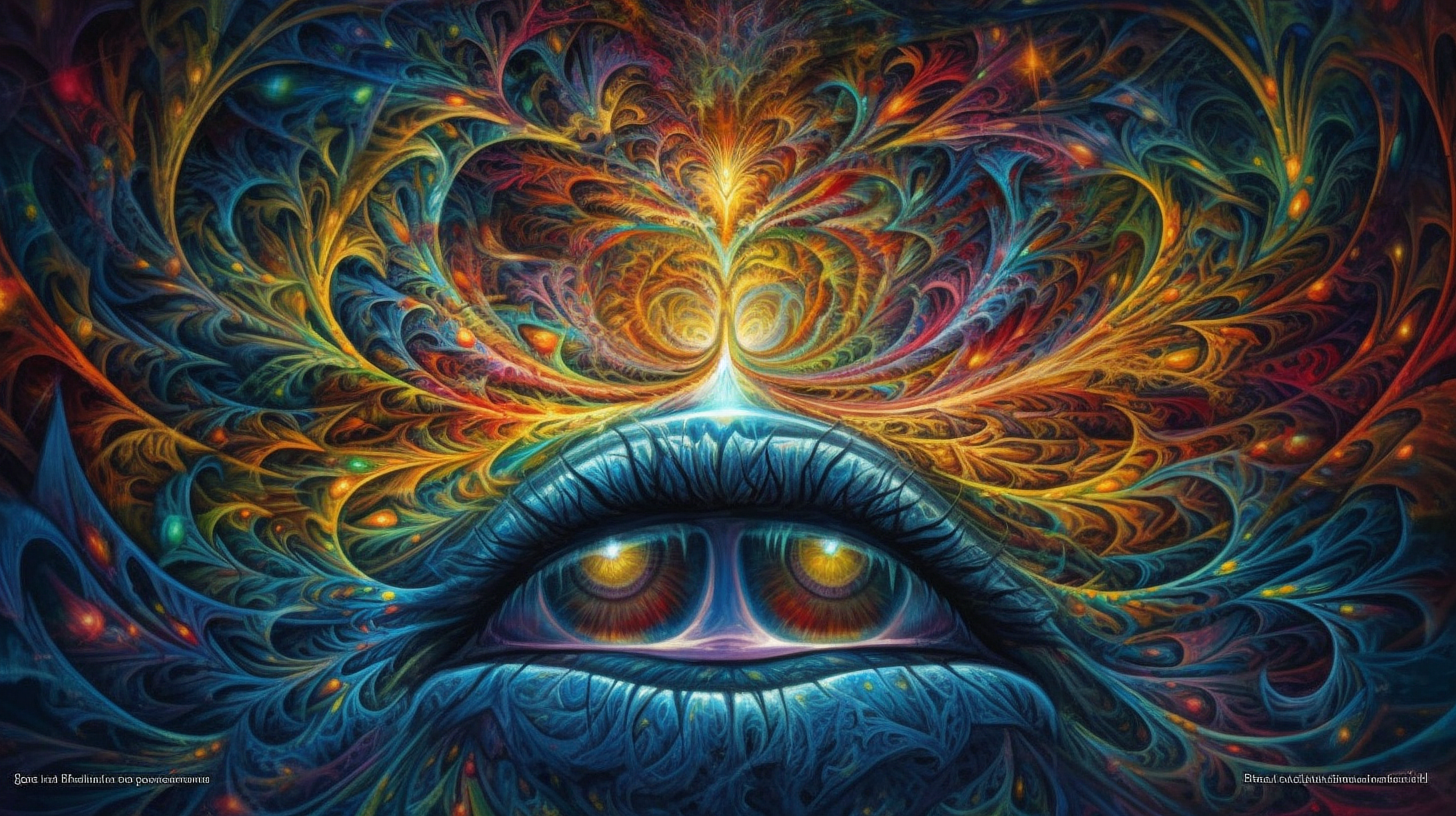 a colorful artwork of a human eye