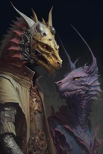 a person in a garment with a dragon