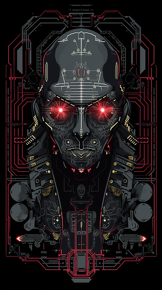 a digital art of a robot