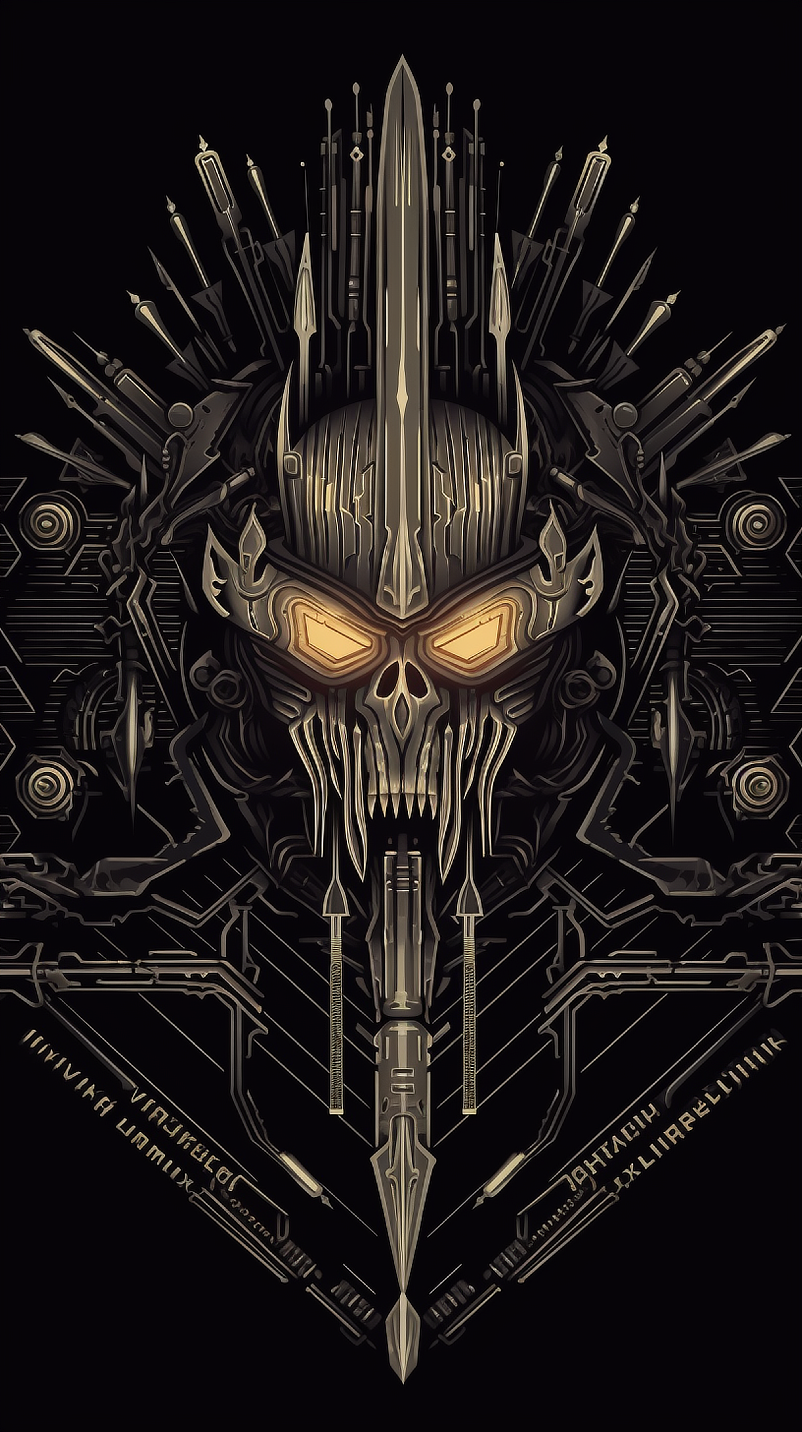 a skull with sharp teeth and sharp spikes