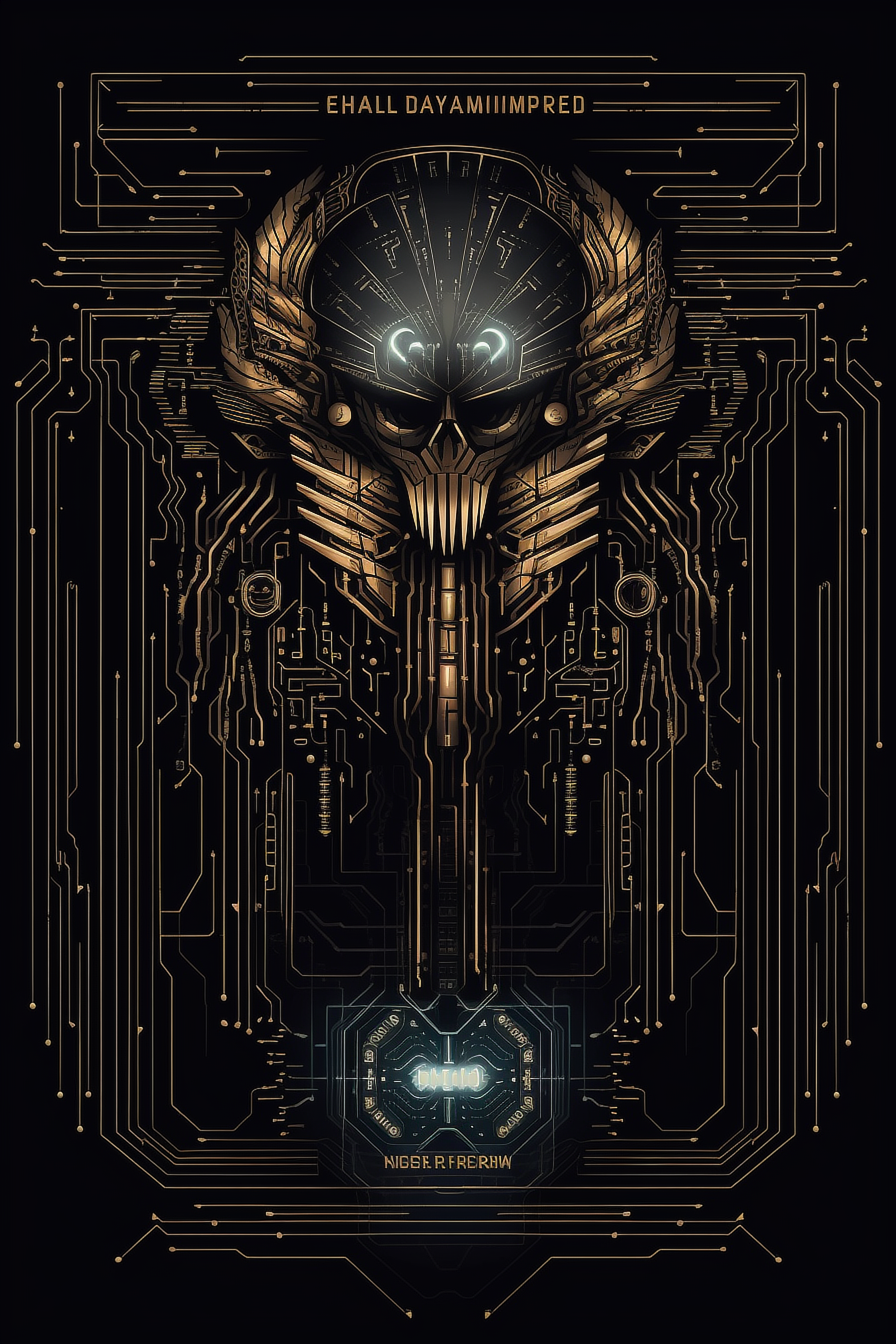 a computer generated artwork of a skull