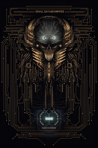 a computer generated artwork of a skull