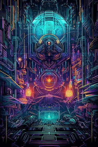 a digital art of a futuristic building