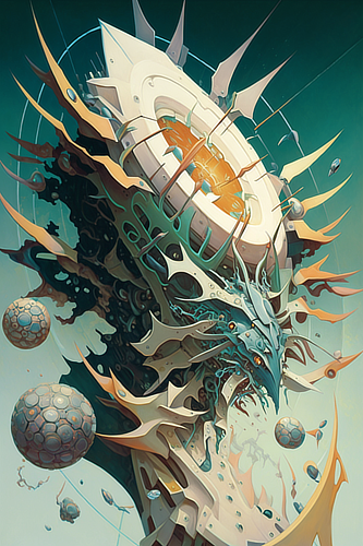 a artwork of a bird with a hole in the middle