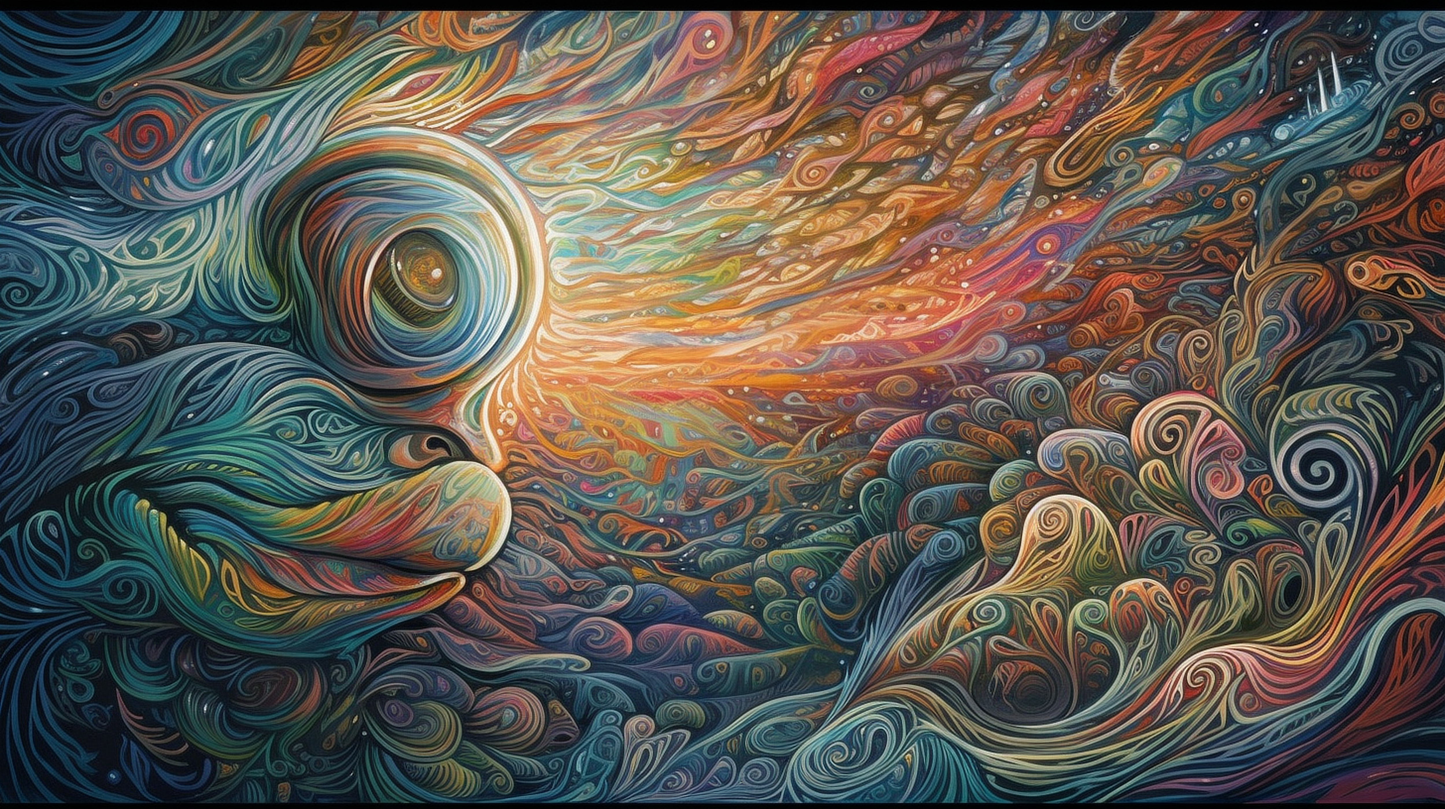 a colorful artwork with a monkey face