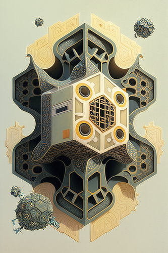 a artwork of a cube shaped structure