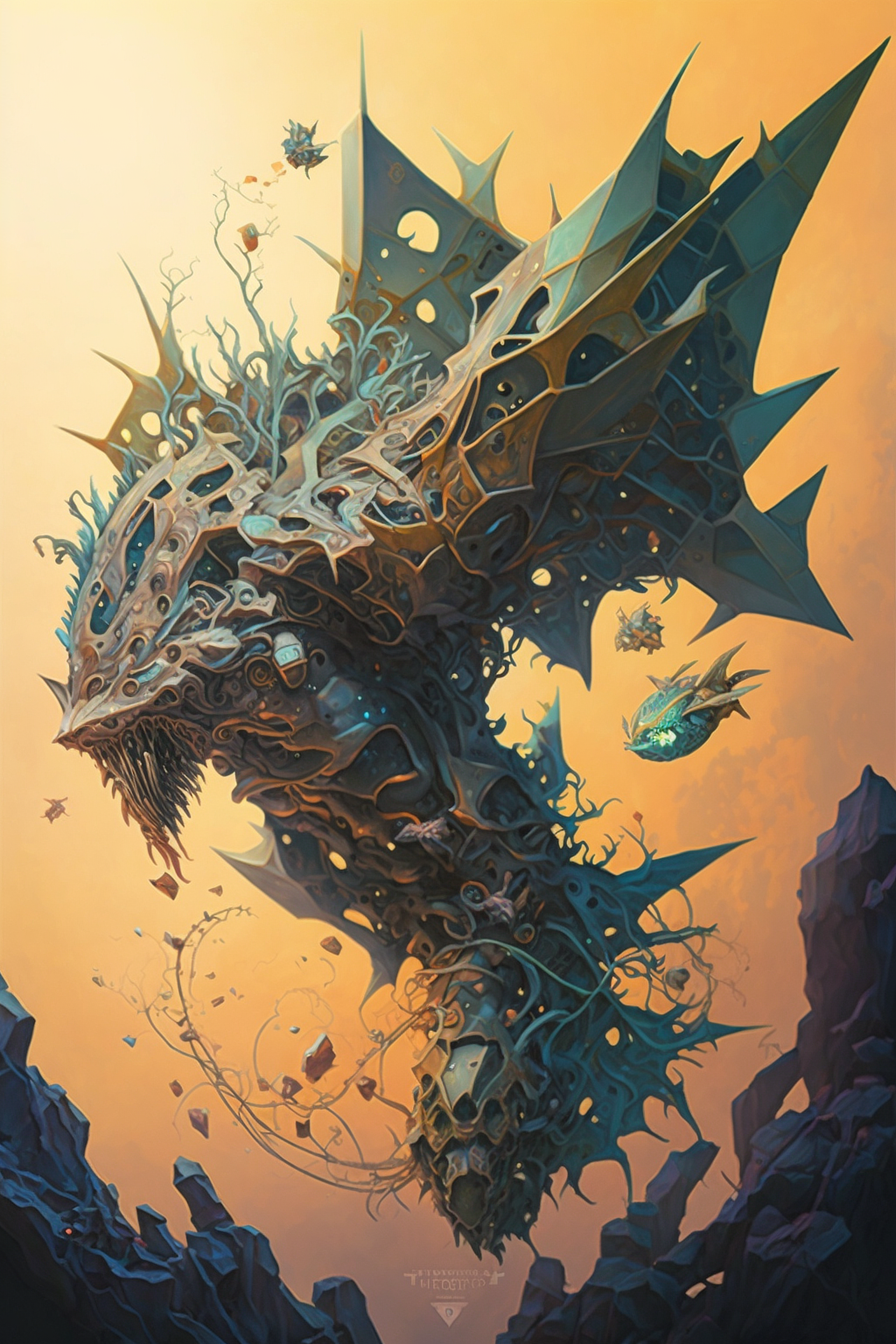 a artwork of a creature with a fish