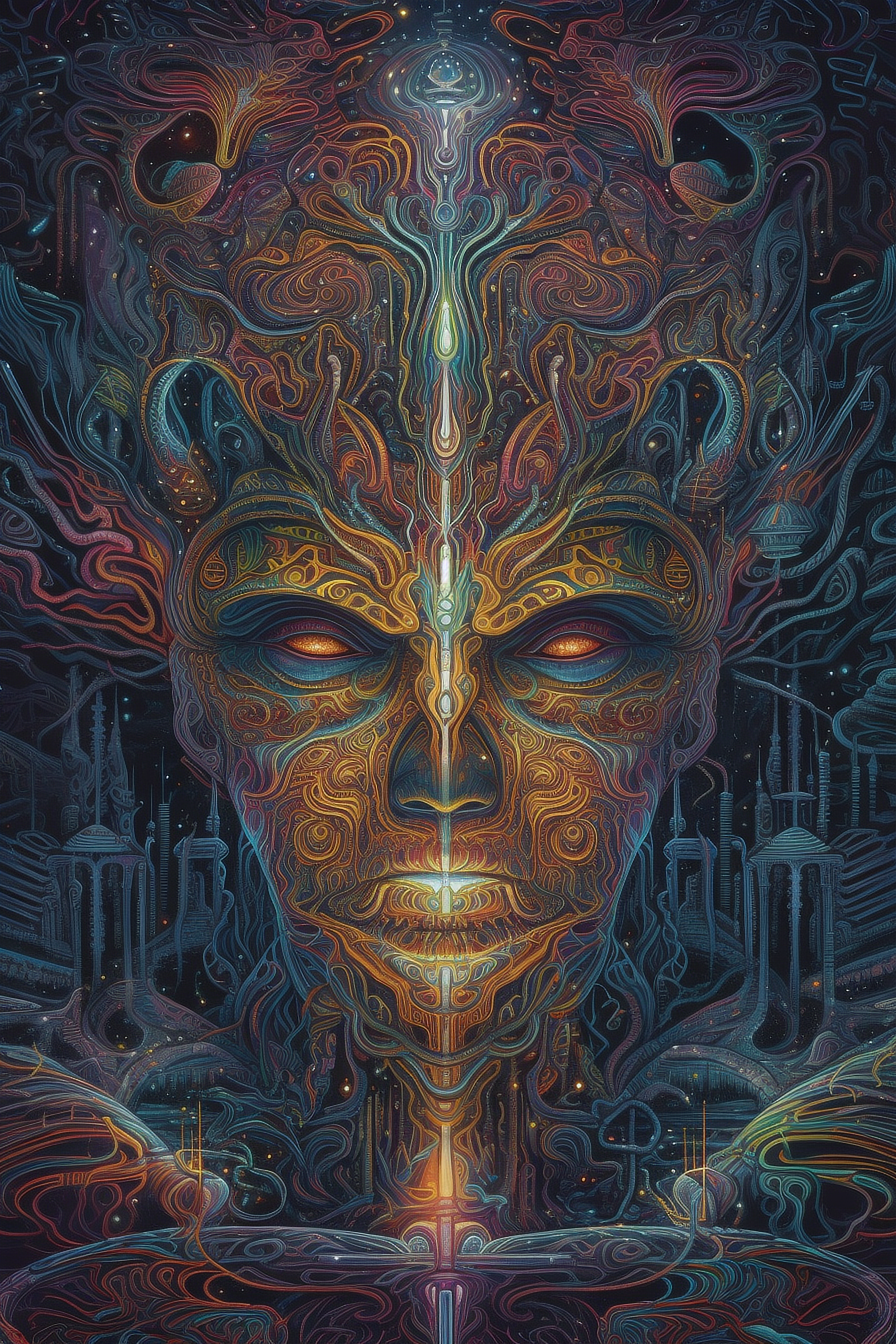 a colorful artwork of a man