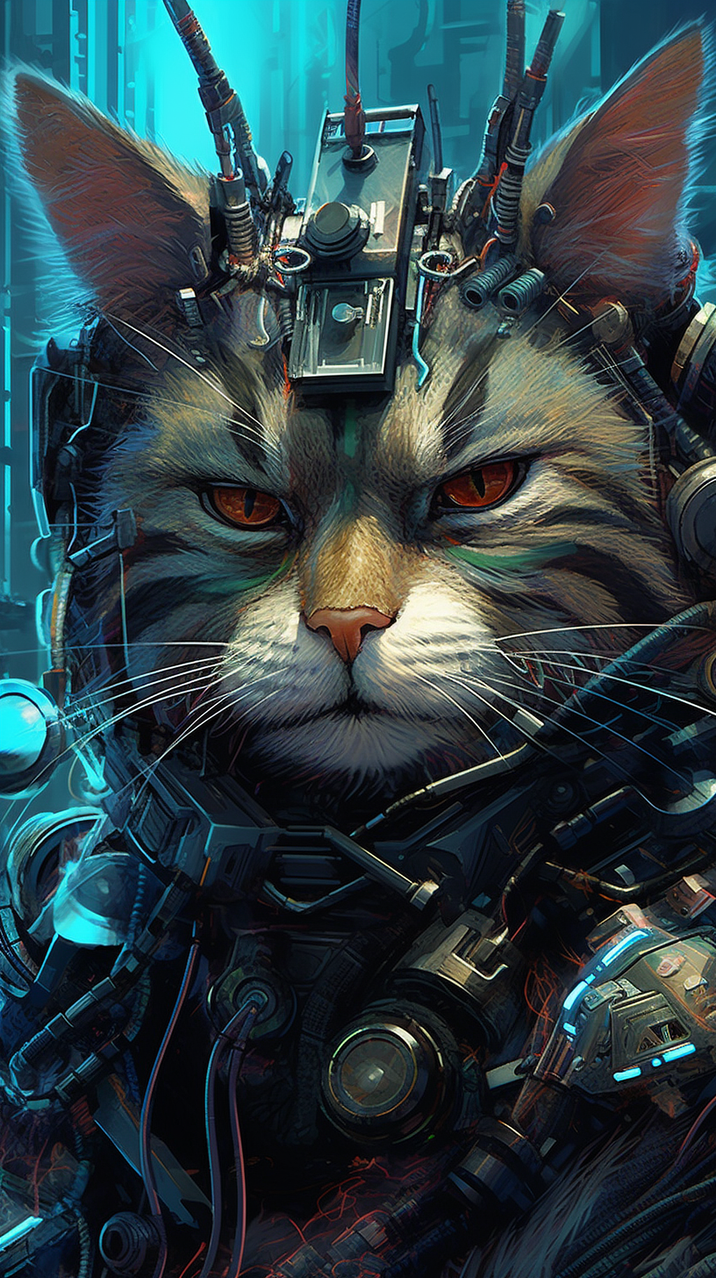 a cat in a robot suit