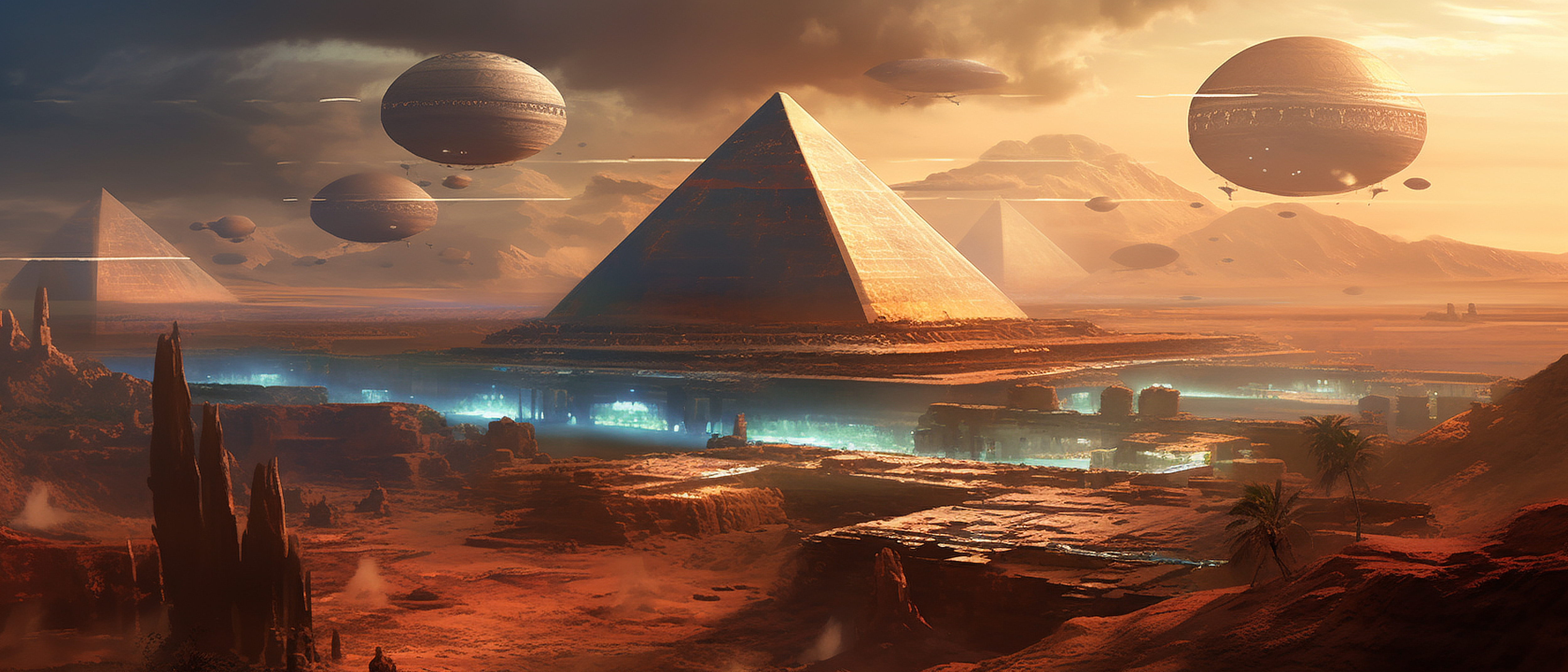 a pyramids in a desert