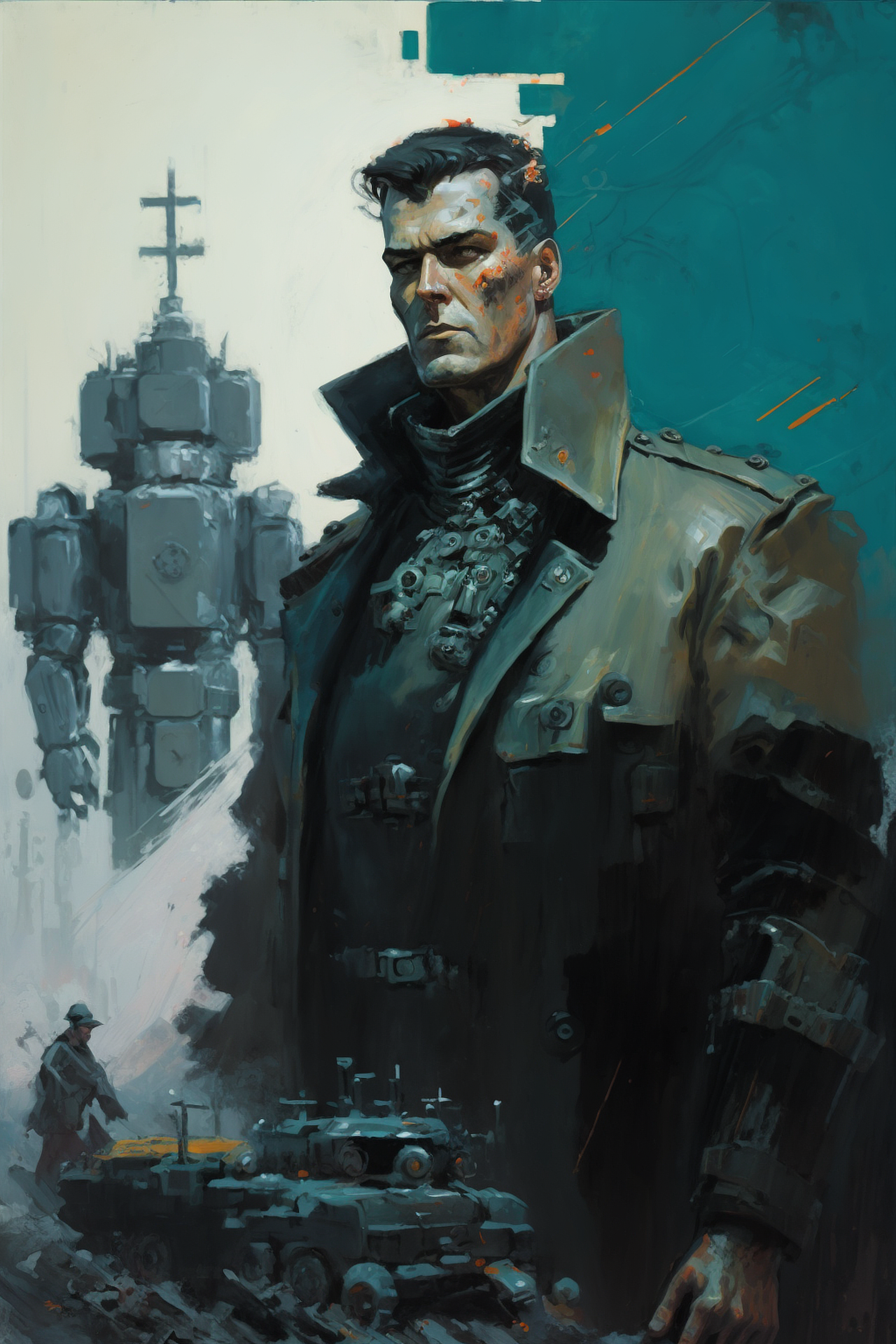 a man in a military coat