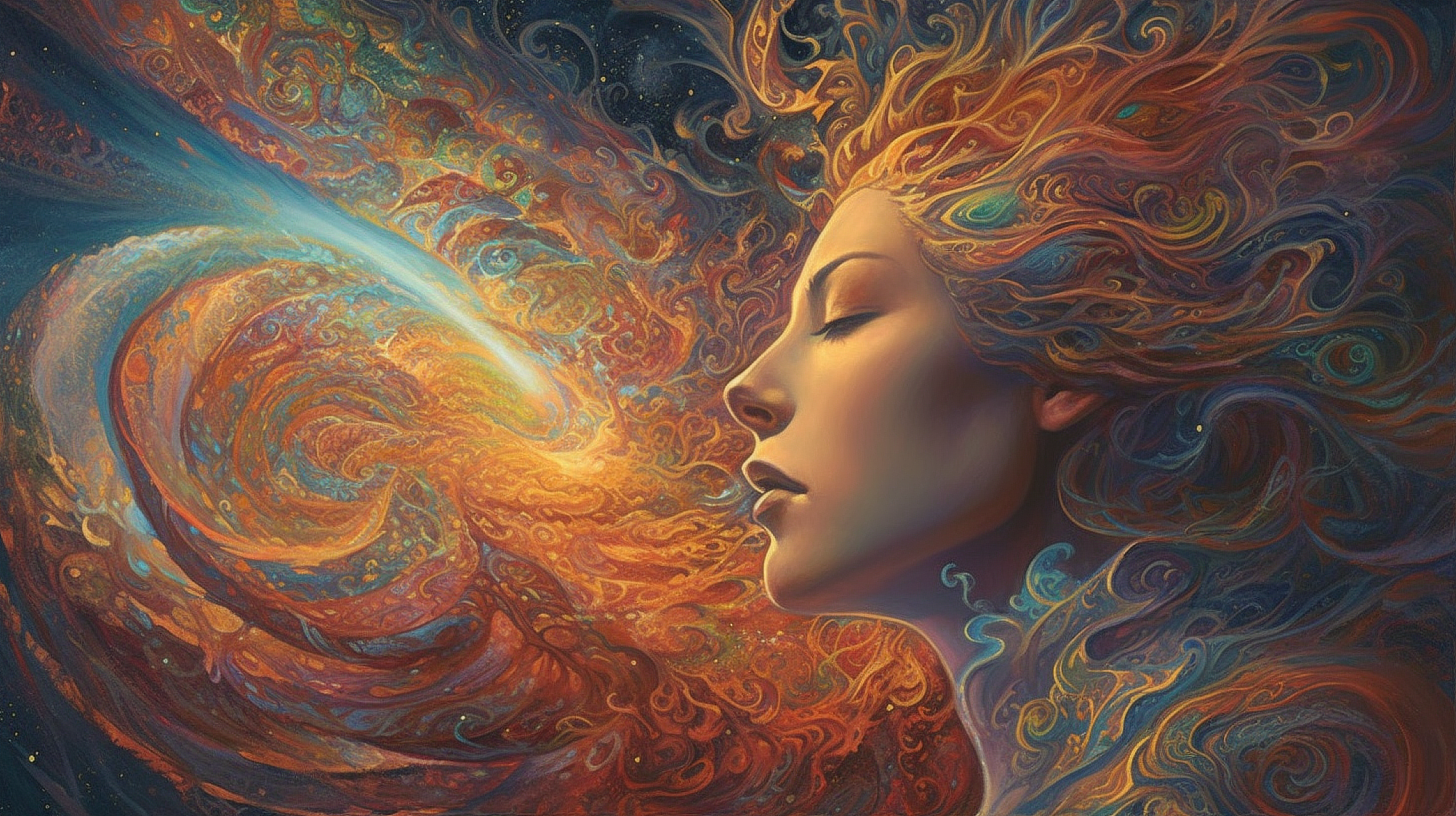 a woman with orange hair