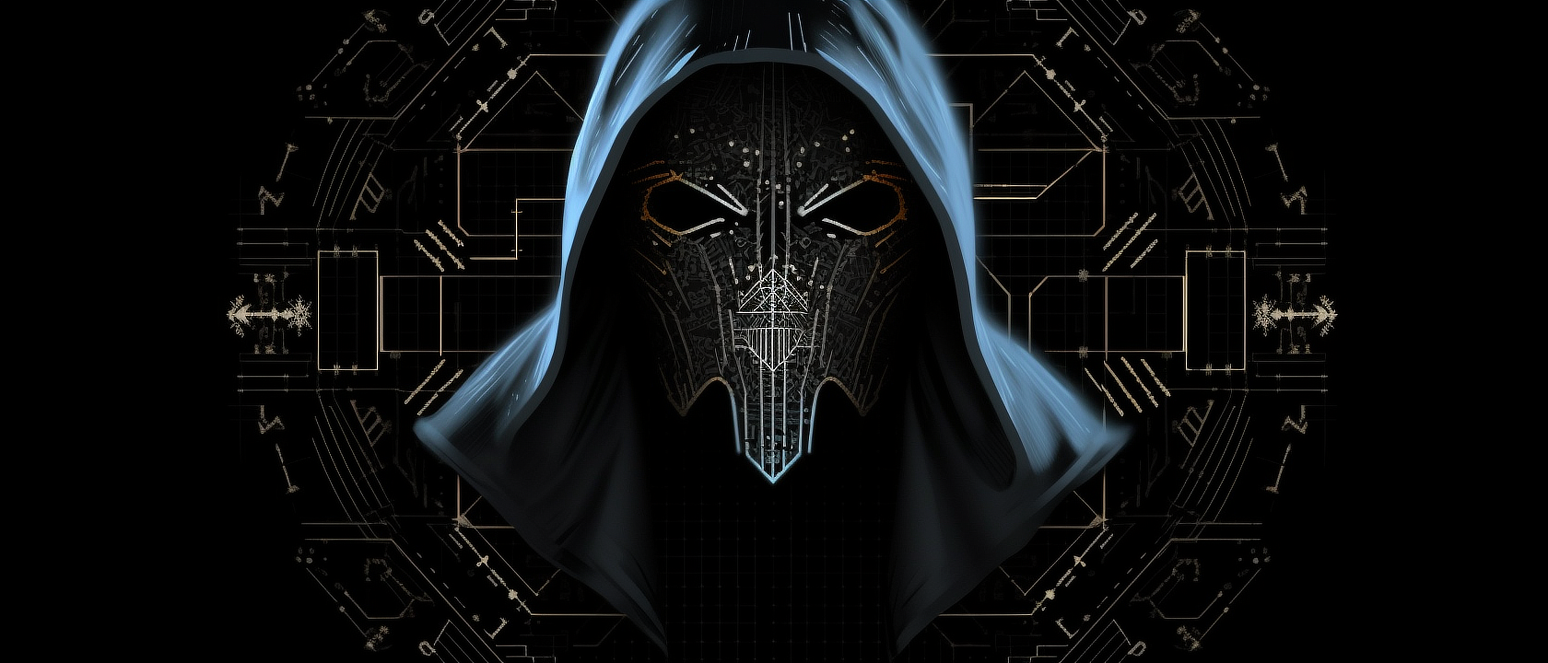 a black mask with a hood