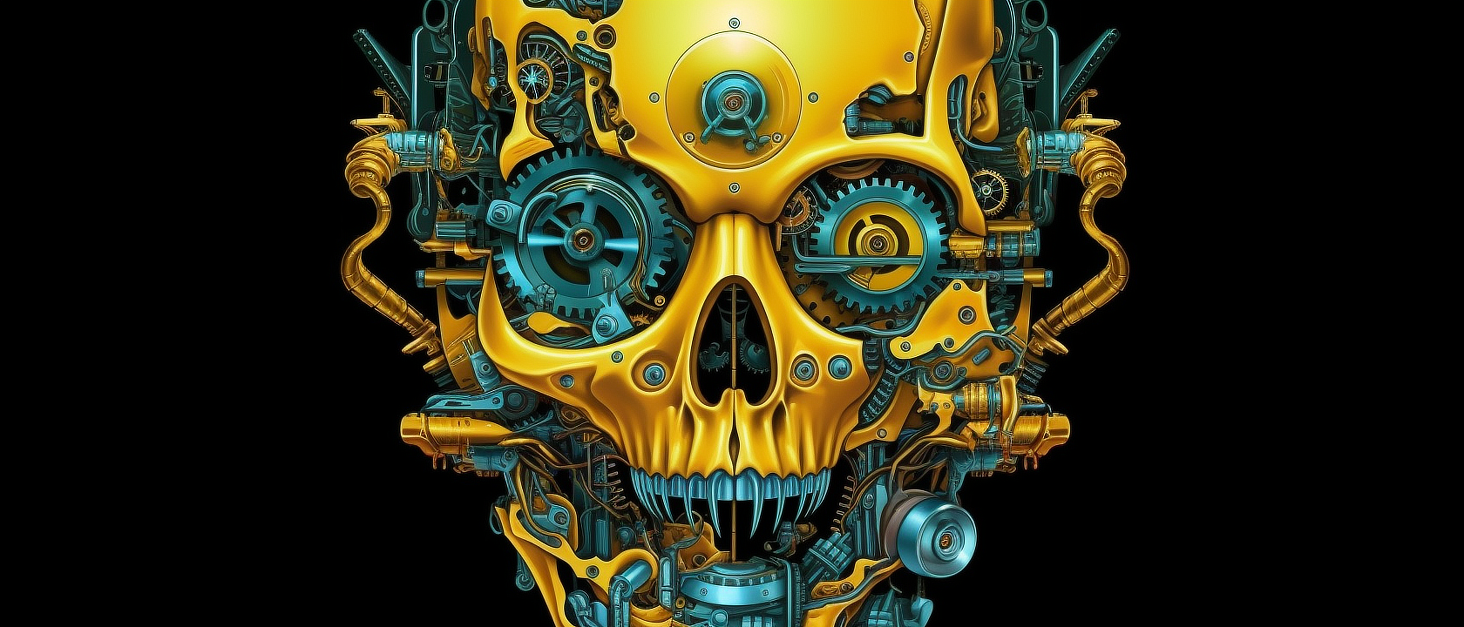 a skull made out of gears and gears