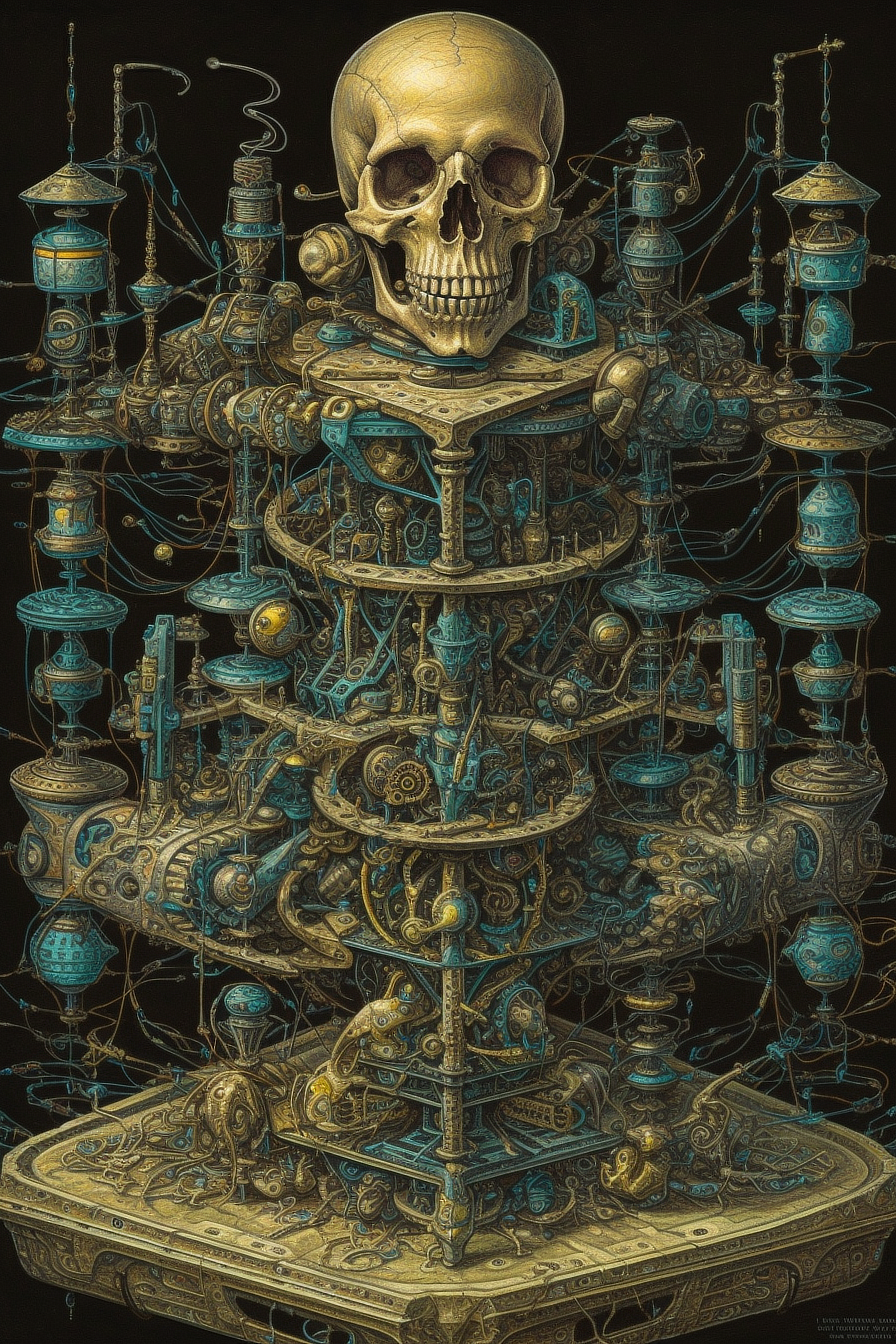 a skull on a structure