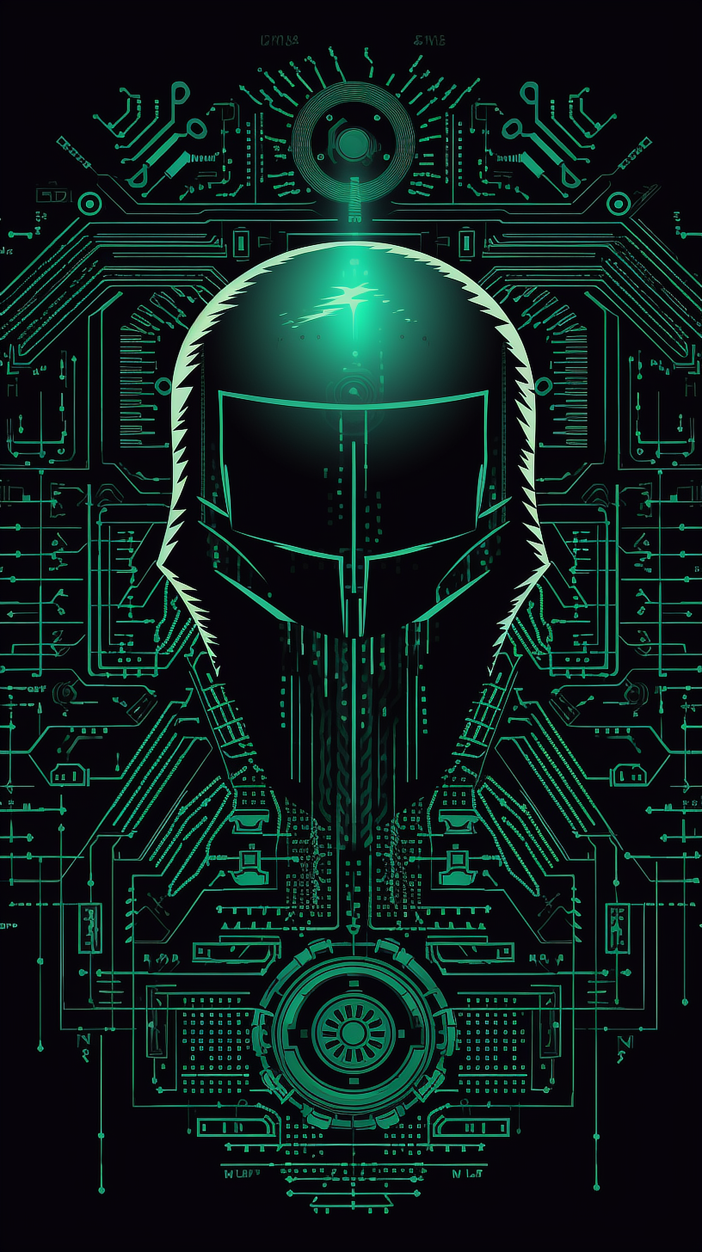 a green and black digital background