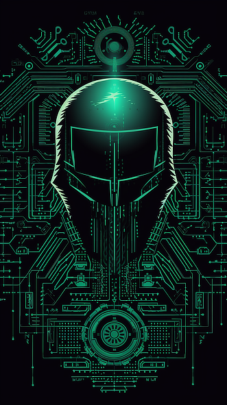 a green and black digital background