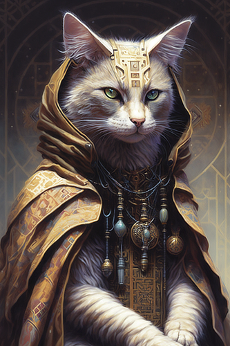 a cat wearing a garment