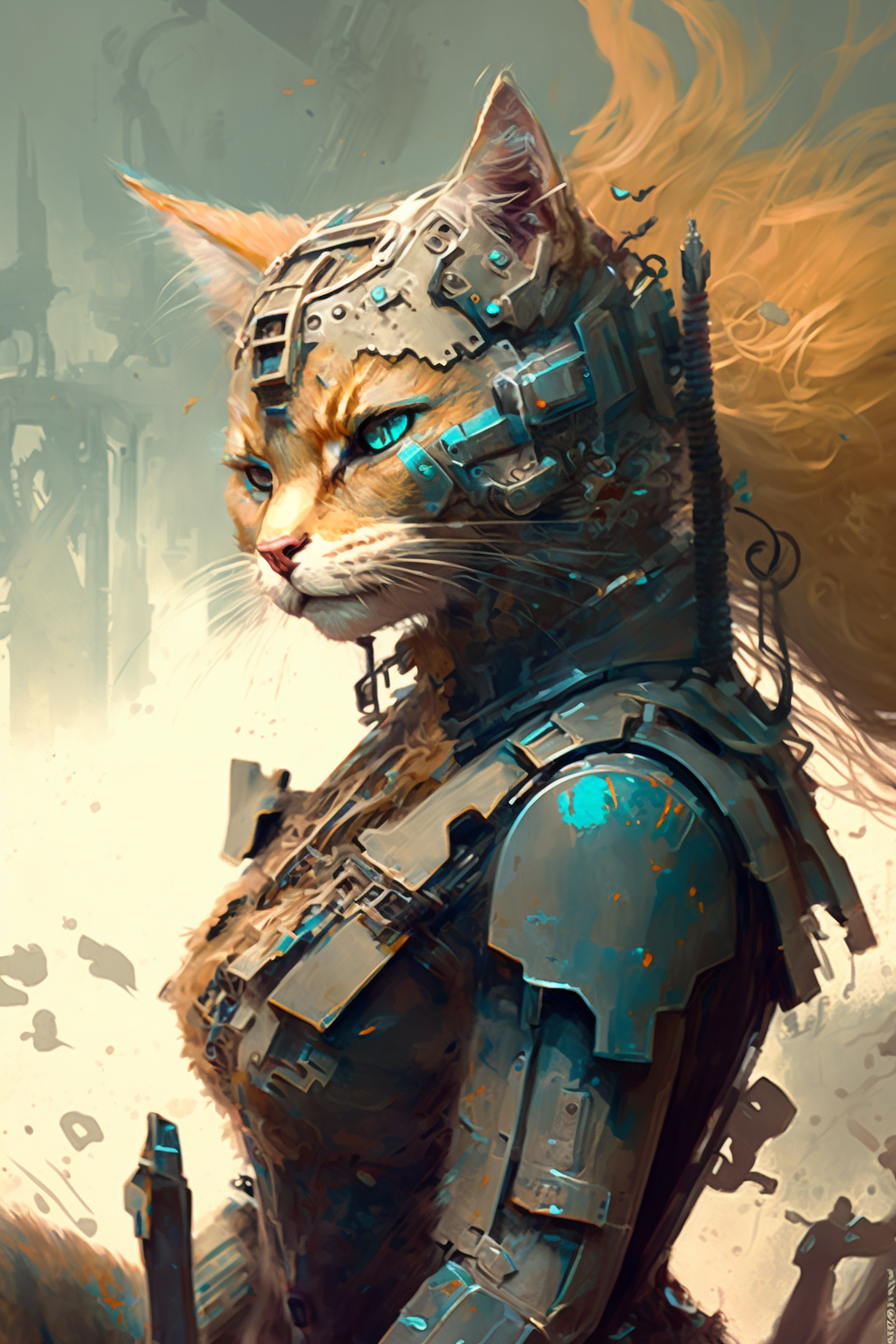 a cat in a robot suit