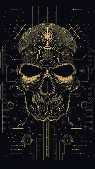 a skull with a gold crown