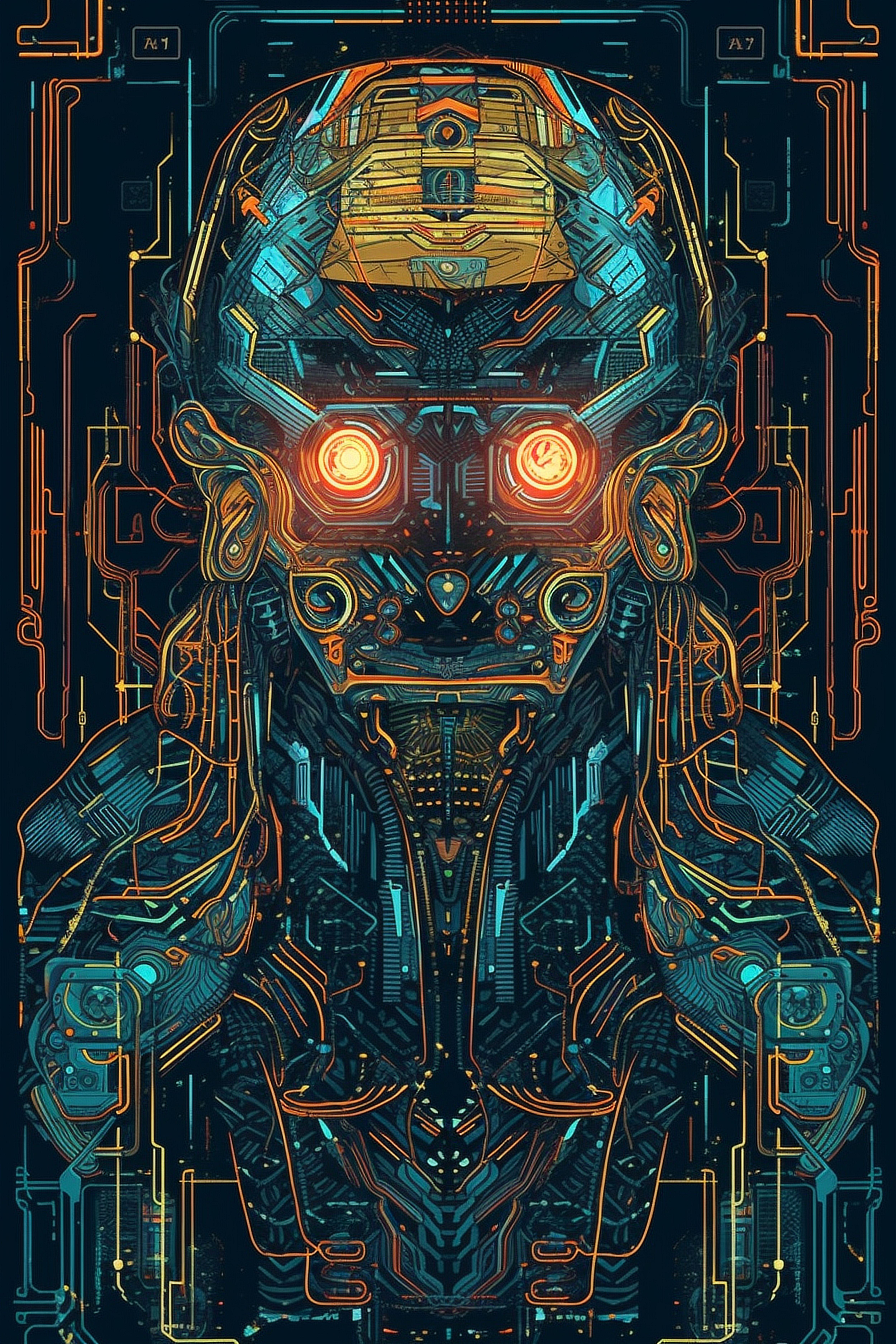 a digital art of a robot