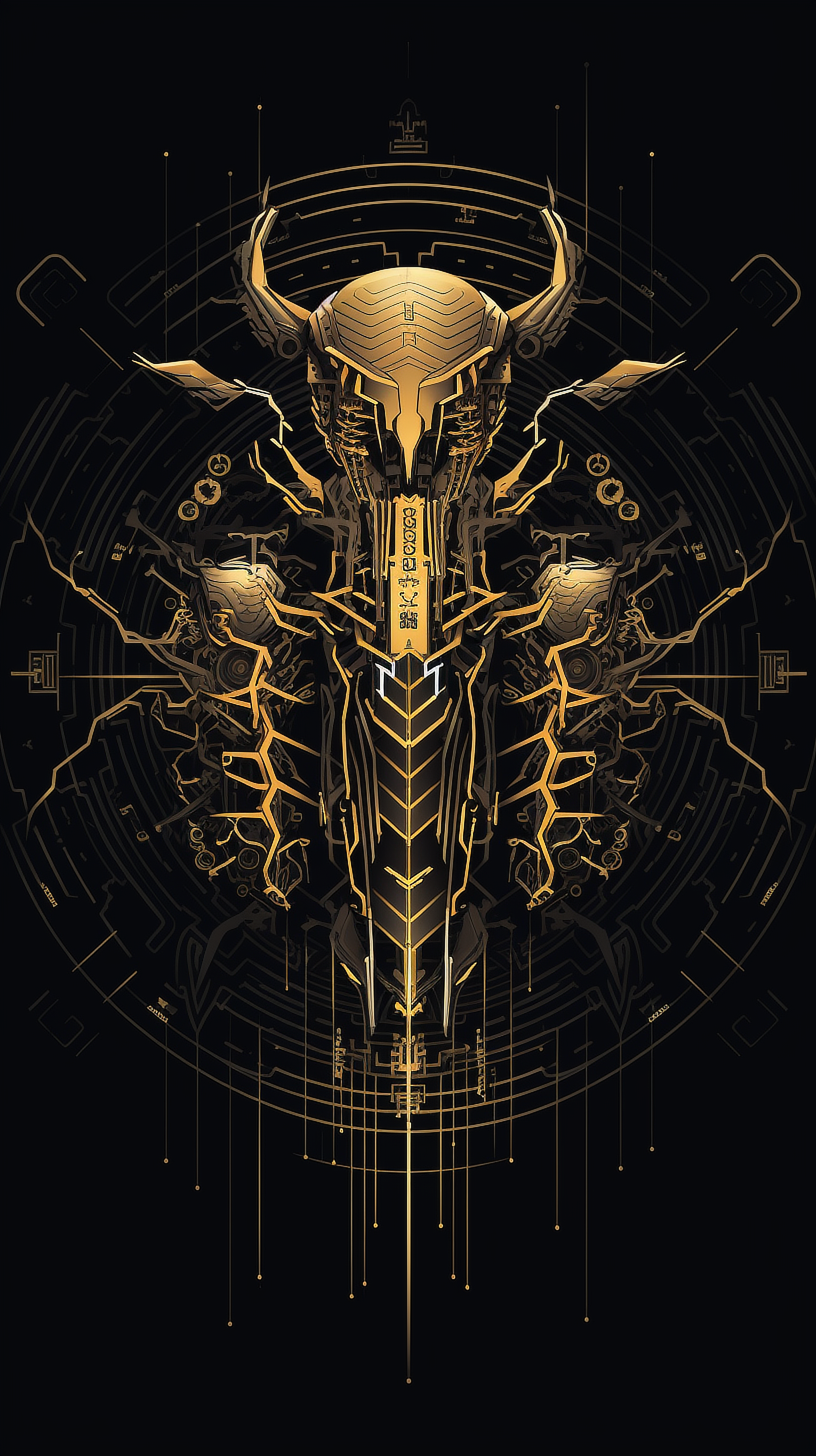 a gold and black robot