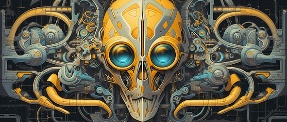 a skull with blue eyes