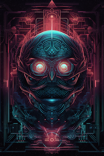 a digital art of a robot