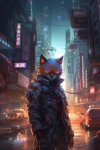 a cat in a city