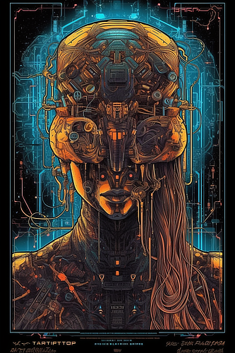 a digital art of a woman