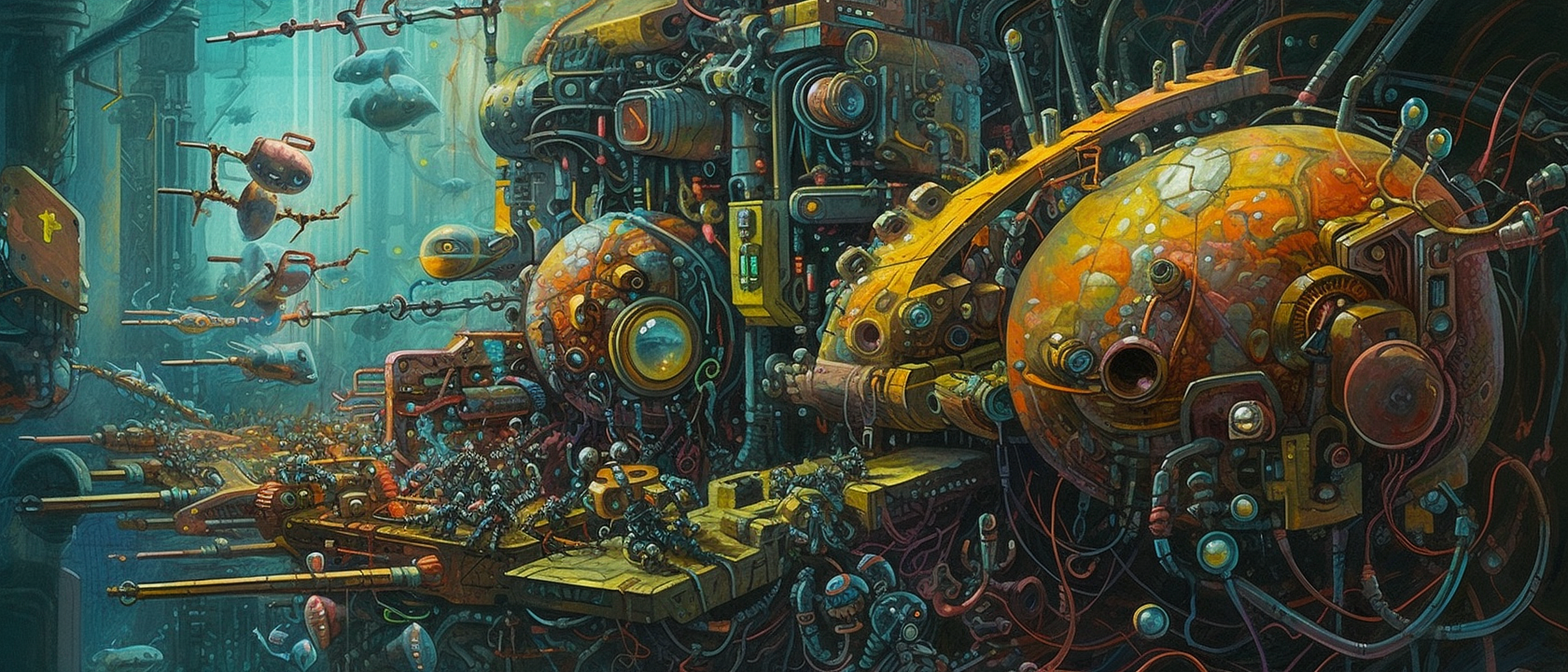 a large yellow and orange machine