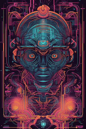 a digital art of a robot