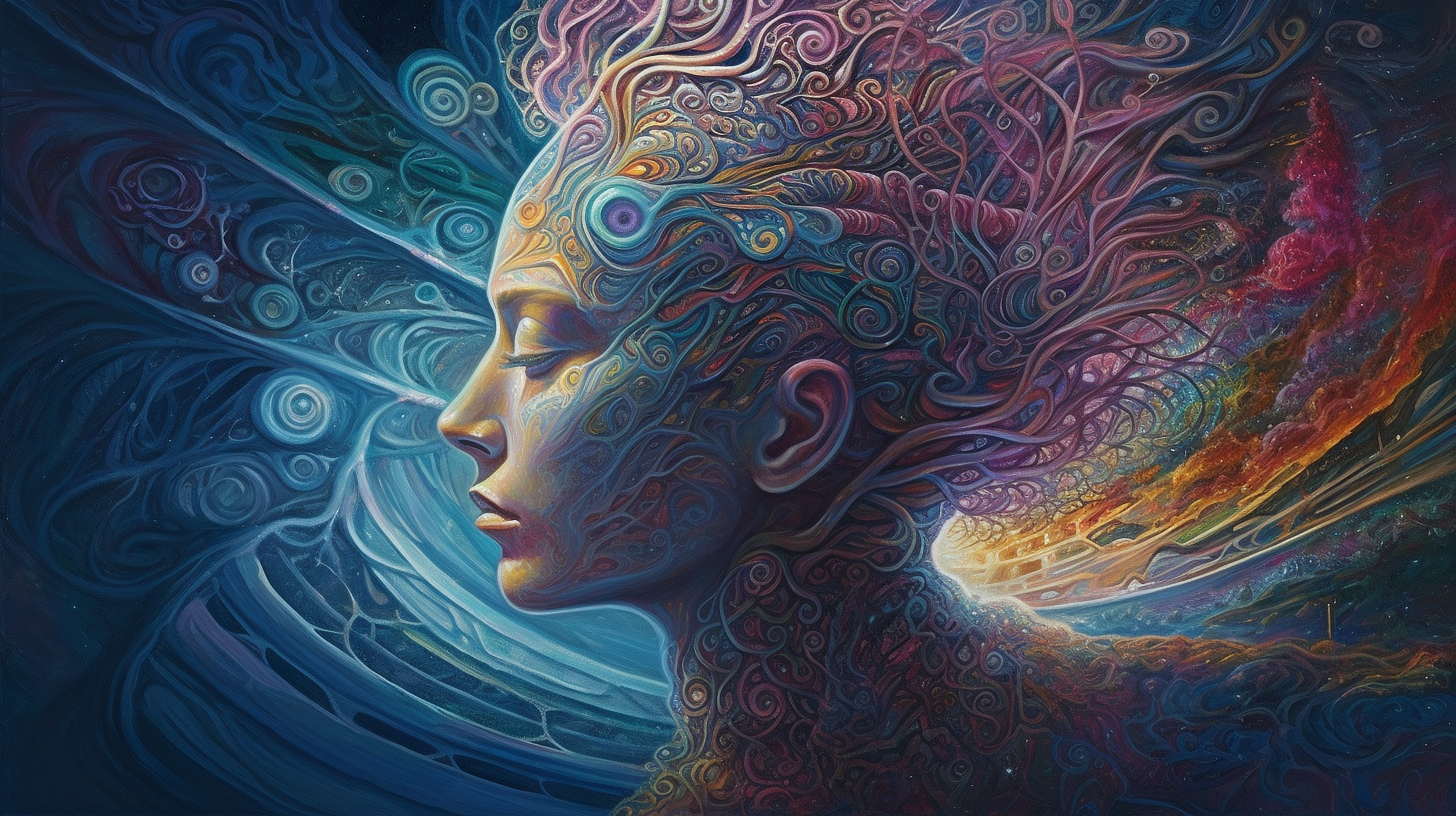 a painting of a woman's face