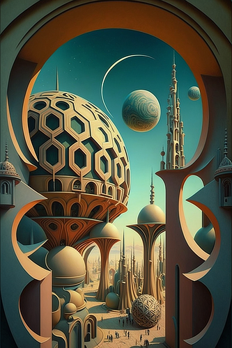 a fantasy city with towers and towers