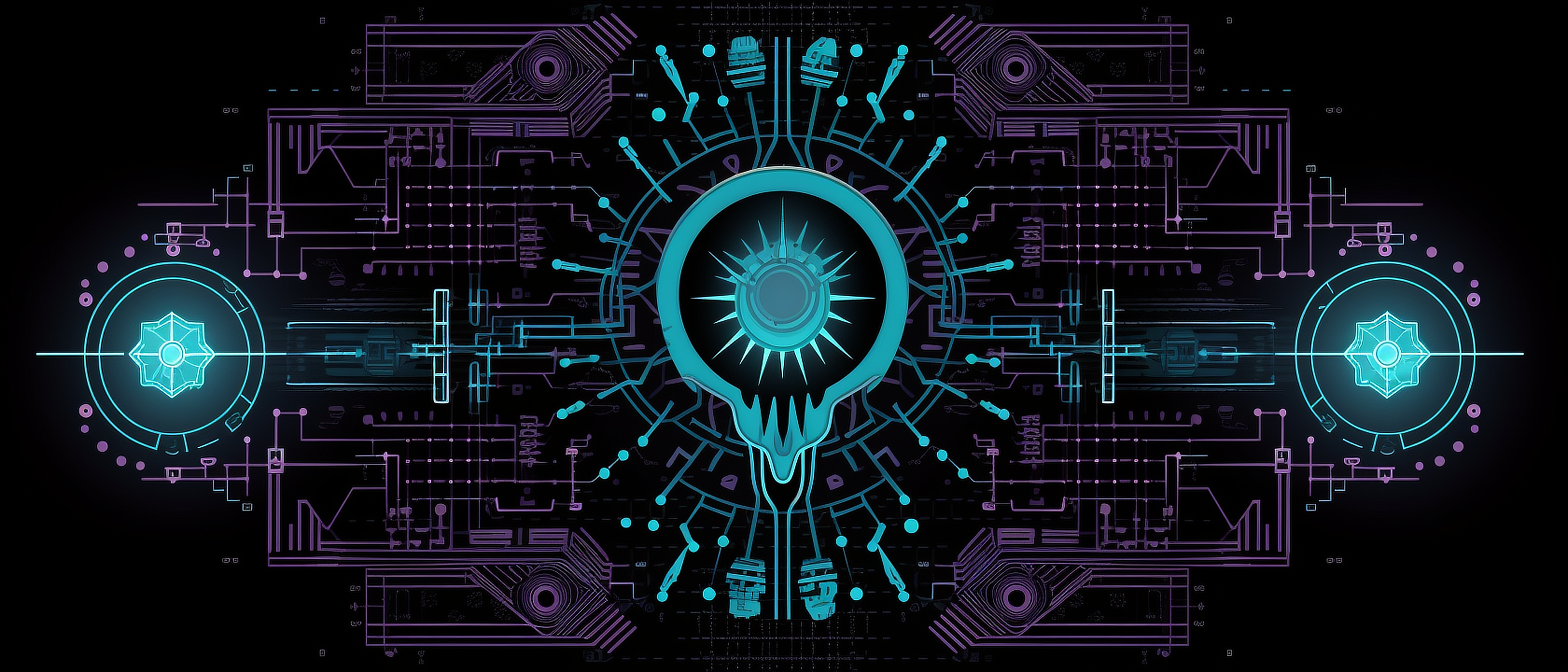 a blue and black background with a circular design