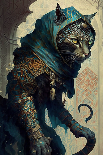 a cat wearing a garment