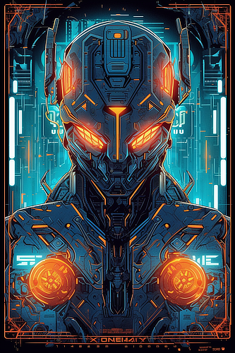 a poster of a robot