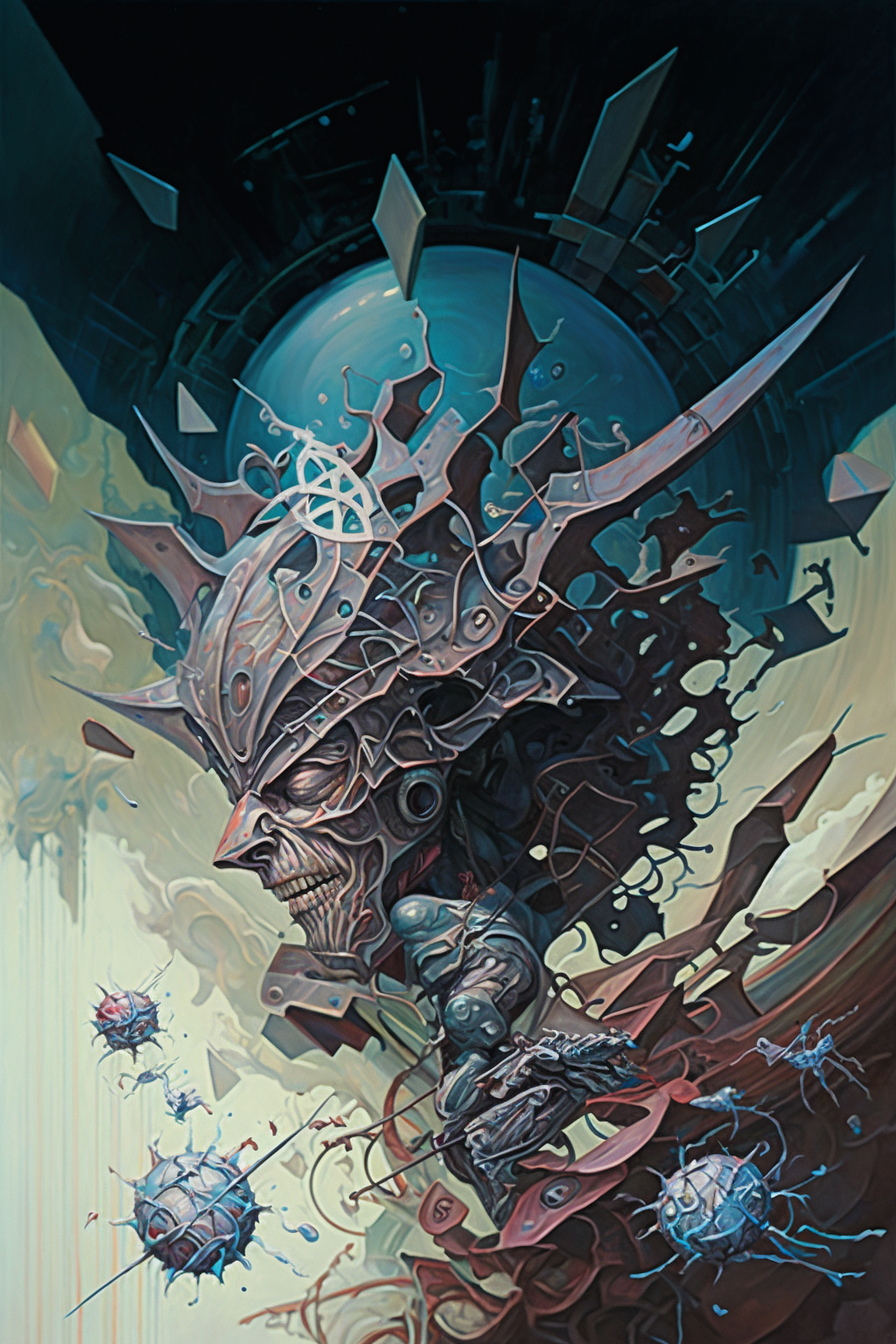 a painting of a robot