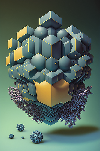 a computer generated image of a large cube