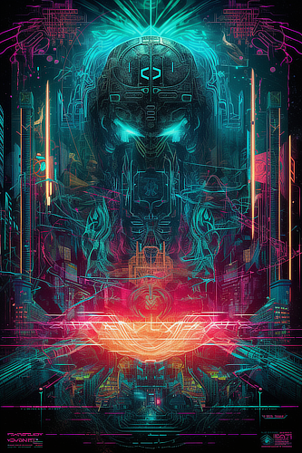 a digital art of a robot