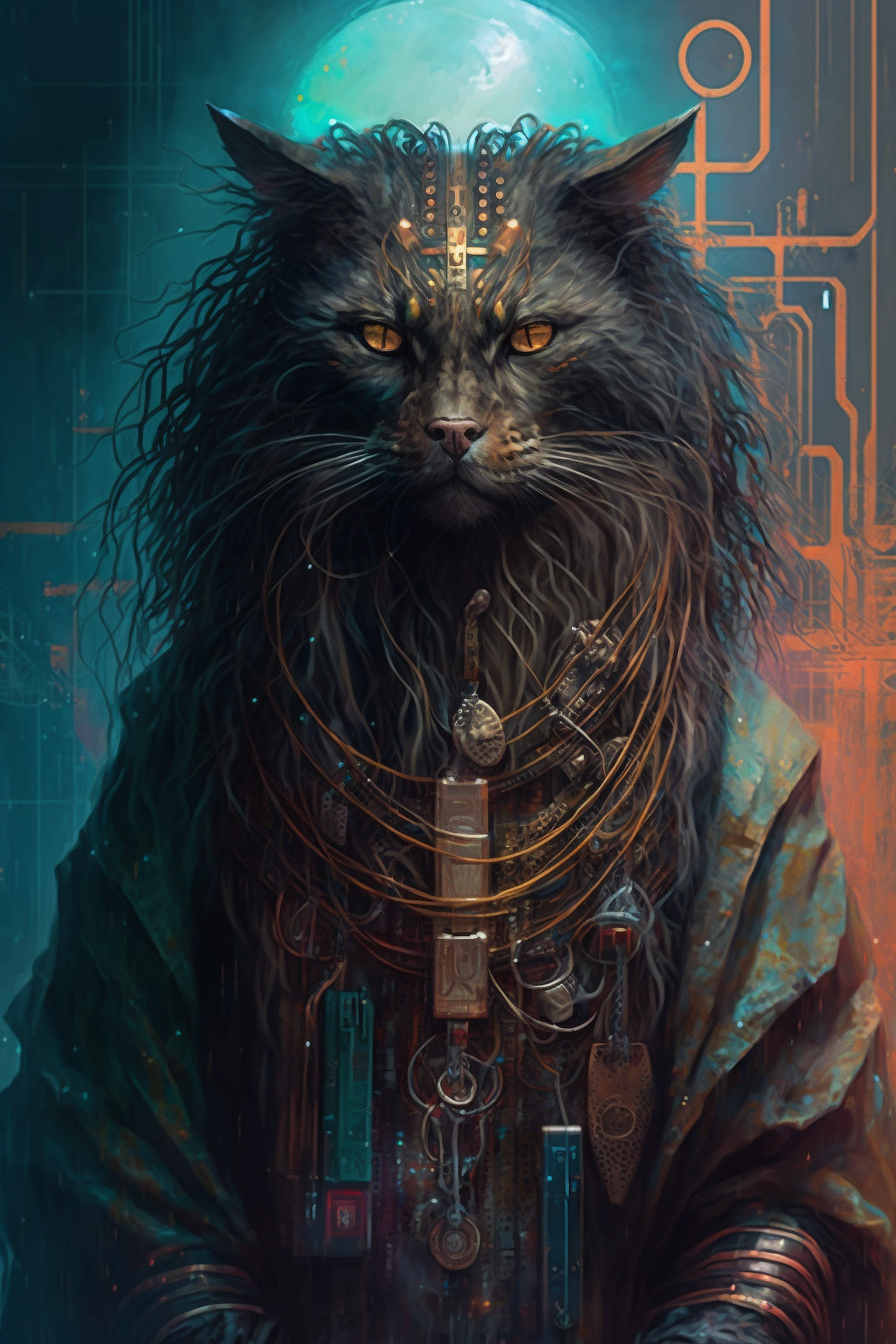 a cat with a garment