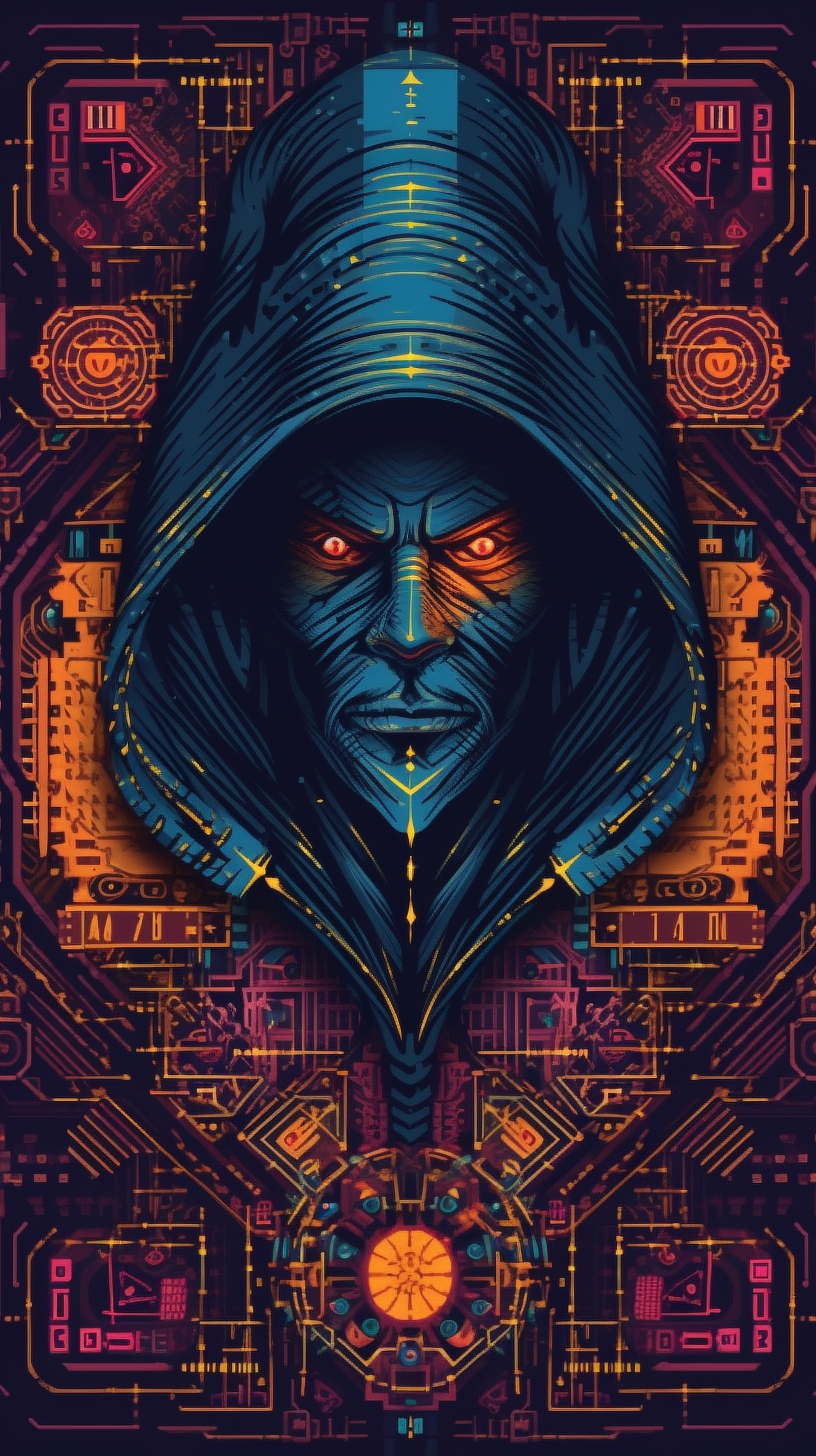 a digital art of a man in a hood